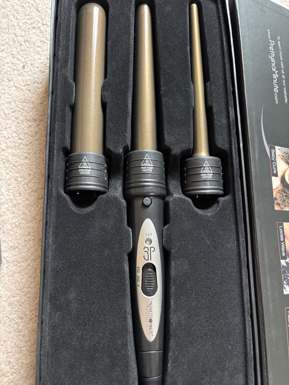 Pretty in a Minute 3 in 1 Wand Curler - Picture 2 of 5